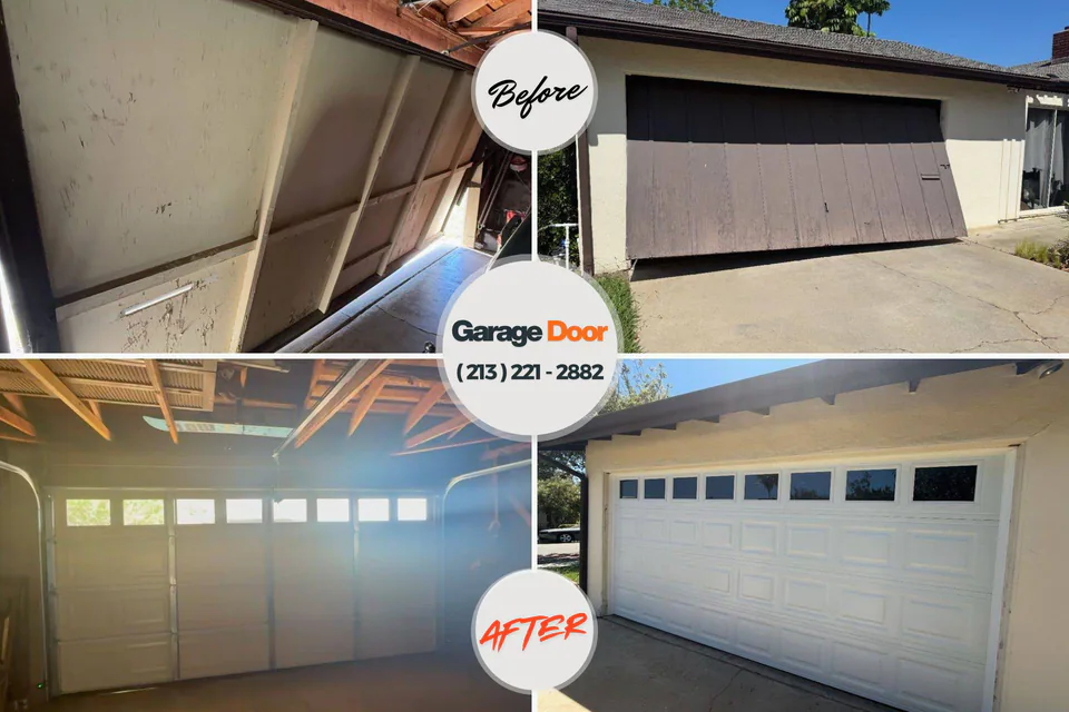 Before and after: garage door repair New Whiteland, IN